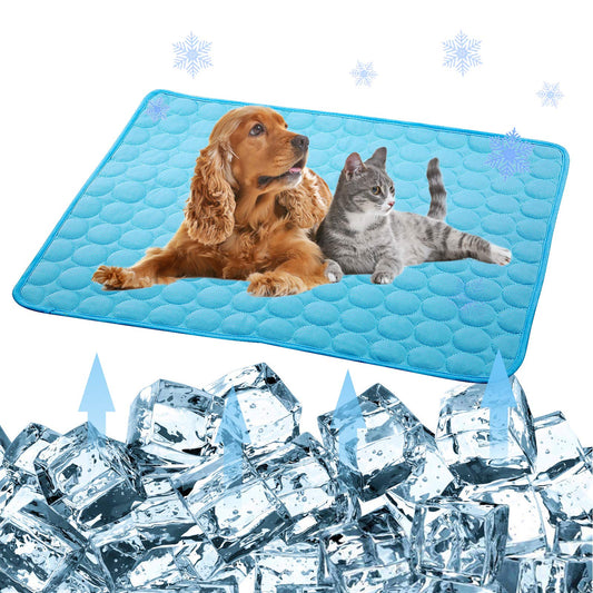 Pet Cooling Mat for Dogs Cats-Ice Silk Dog Cooling Mats Summer Dog Cooling Pads Dog Crate Mat Cat Cooling Mat Portable & Washable Pet Cooling Blanket for Kennel/Sofa/Bed/Floor/Car Seats